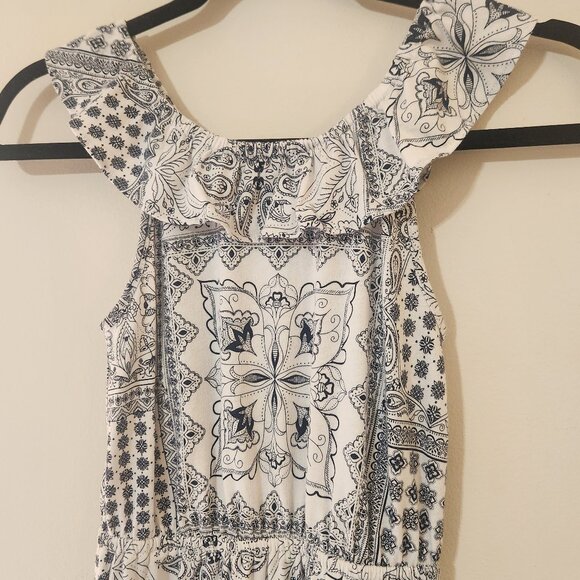 Children’s Place Girls M 7/8 Navy Blue Paisley Print Ruffle Dress - Picture 4 of 6